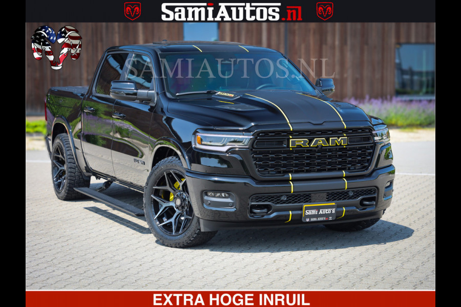 Dodge Ram 1500 Limited Night High Output 540HP 706Nm | Massage + Full Option | De Meest Luxe en Volle Pick-Up in zijn Klasse | Comfortabele Dubbele Cabine met Royale 5 Zitplaatsen | BPM vrij | Nu Leverbaar uit Voorraad | Voorraad Nr 2356 - 0990