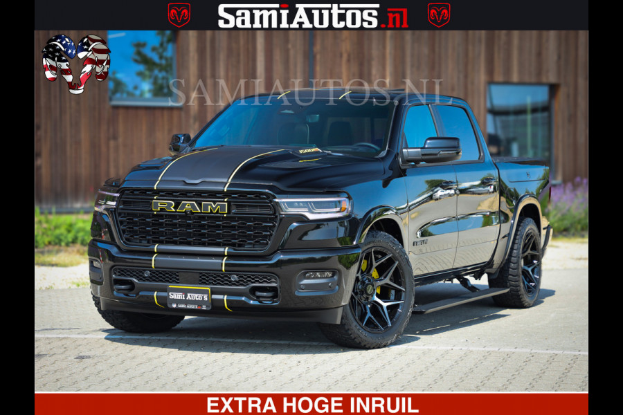Dodge Ram 1500 Limited Night High Output 540HP 706Nm | Massage + Full Option | De Meest Luxe en Volle Pick-Up in zijn Klasse | Comfortabele Dubbele Cabine met Royale 5 Zitplaatsen | BPM vrij | Nu Leverbaar uit Voorraad | Voorraad Nr 2356 - 0990