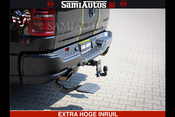 Dodge Ram 1500 Limited Night High Output 540HP 706Nm | Massage + Full Option | De Meest Luxe en Volle Pick-Up in zijn Klasse | Comfortabele Dubbele Cabine met Royale 5 Zitplaatsen | BPM vrij | Nu Leverbaar uit Voorraad | Voorraad Nr 2356 - 0990