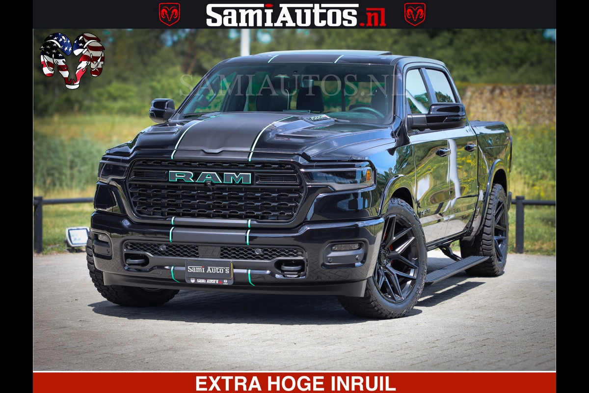 Dodge Ram 1500 Limited Night High Output 540HP 706Nm | Massage + Full Option | De Meest Luxe en Volle Pick-Up in zijn Klasse | Comfortabele Dubbele Cabine met Royale 5 Zitplaatsen | BPM vrij | Nu Leverbaar uit Voorraad | Voorraad Nr 2320 - 5138