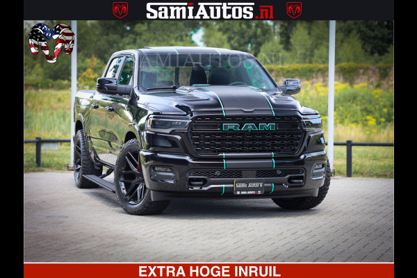 Dodge Ram 1500 Limited Night High Output 540HP 706Nm | Massage + Full Option | De Meest Luxe en Volle Pick-Up in zijn Klasse | Comfortabele Dubbele Cabine met Royale 5 Zitplaatsen | BPM vrij | Nu Leverbaar uit Voorraad | Voorraad Nr 2320 - 5138