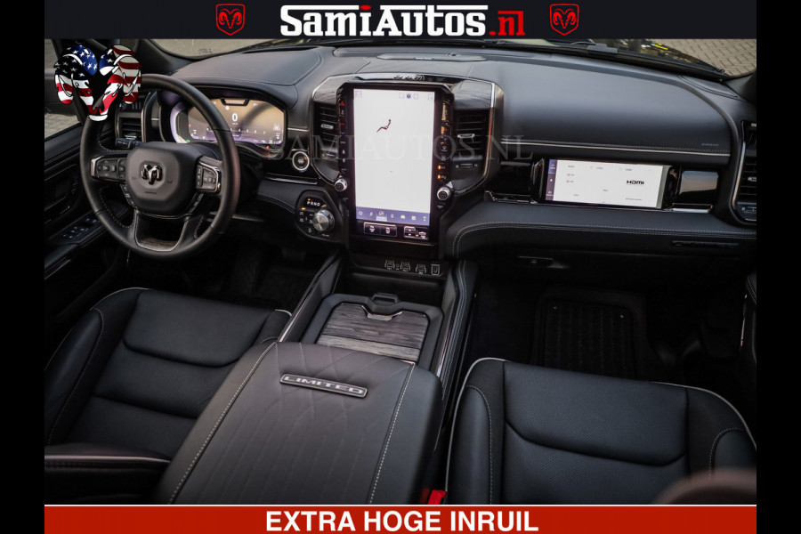 Dodge Ram 1500 Limited Night High Output 540HP 706Nm | Massage + Full Option | De Meest Luxe en Volle Pick-Up in zijn Klasse | Comfortabele Dubbele Cabine met Royale 5 Zitplaatsen | BPM vrij | Nu Leverbaar uit Voorraad | Voorraad Nr 2320 - 5138