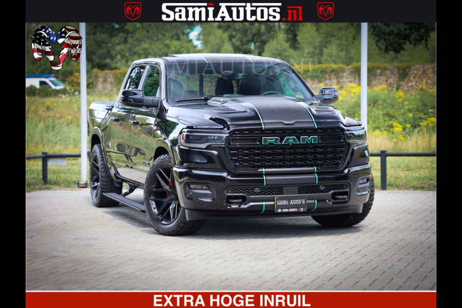Dodge Ram 1500 Limited Night High Output 540HP 706Nm | Massage + Full Option | De Meest Luxe en Volle Pick-Up in zijn Klasse | Comfortabele Dubbele Cabine met Royale 5 Zitplaatsen | BPM vrij | Nu Leverbaar uit Voorraad | Voorraad Nr 2320 - 5138