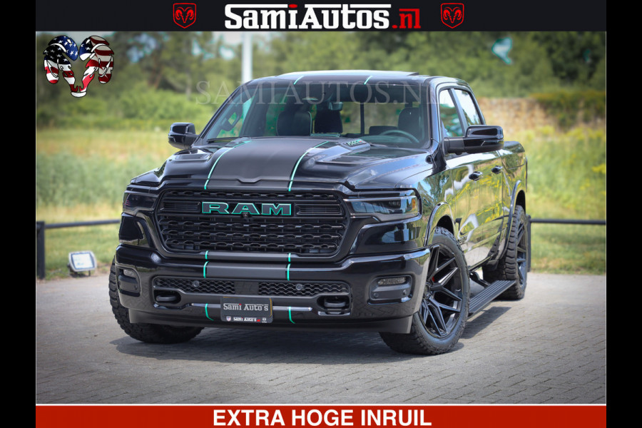 Dodge Ram 1500 Limited Night High Output 540HP 706Nm | Massage + Full Option | De Meest Luxe en Volle Pick-Up in zijn Klasse | Comfortabele Dubbele Cabine met Royale 5 Zitplaatsen | BPM vrij | Nu Leverbaar uit Voorraad | Voorraad Nr 2320 - 5138