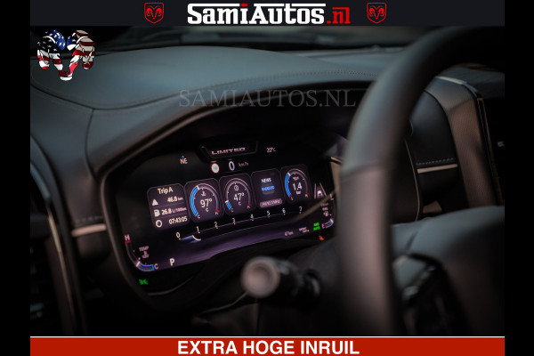 Dodge Ram 1500 Limited Night High Output 540HP 706Nm | Massage + Full Option | De Meest Luxe en Volle Pick-Up in zijn Klasse | Comfortabele Dubbele Cabine met Royale 5 Zitplaatsen | BPM vrij | Nu Leverbaar uit Voorraad | Voorraad Nr 2320 - 5138