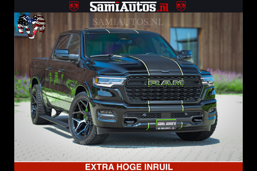 Dodge Ram 1500 Limited Night High Output 540HP 706Nm | Massage + Full Option | De Meest Luxe en Volle Pick-Up in zijn Klasse | Comfortabele Dubbele Cabine met Royale 5 Zitplaatsen | BPM vrij | Nu Leverbaar uit Voorraad | Voorraad Nr 2300 - 7689