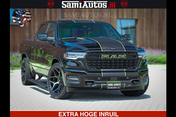 Dodge Ram 1500 Limited Night High Output 540HP 706Nm | Massage + Full Option | De Meest Luxe en Volle Pick-Up in zijn Klasse | Comfortabele Dubbele Cabine met Royale 5 Zitplaatsen | BPM vrij | Nu Leverbaar uit Voorraad | Voorraad Nr 2300 - 7689