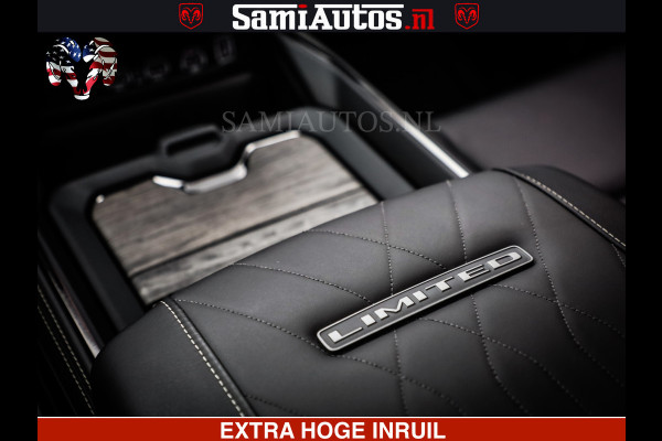 Dodge Ram 1500 Limited Night High Output 540HP 706Nm | Massage + Full Option | De Meest Luxe en Volle Pick-Up in zijn Klasse | Comfortabele Dubbele Cabine met Royale 5 Zitplaatsen | BPM vrij | Nu Leverbaar uit Voorraad | Voorraad Nr 2300 - 7689