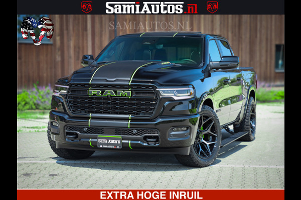 Dodge Ram 1500 Limited Night High Output 540HP 706Nm | Massage + Full Option | De Meest Luxe en Volle Pick-Up in zijn Klasse | Comfortabele Dubbele Cabine met Royale 5 Zitplaatsen | BPM vrij | Nu Leverbaar uit Voorraad | Voorraad Nr 2300 - 7689