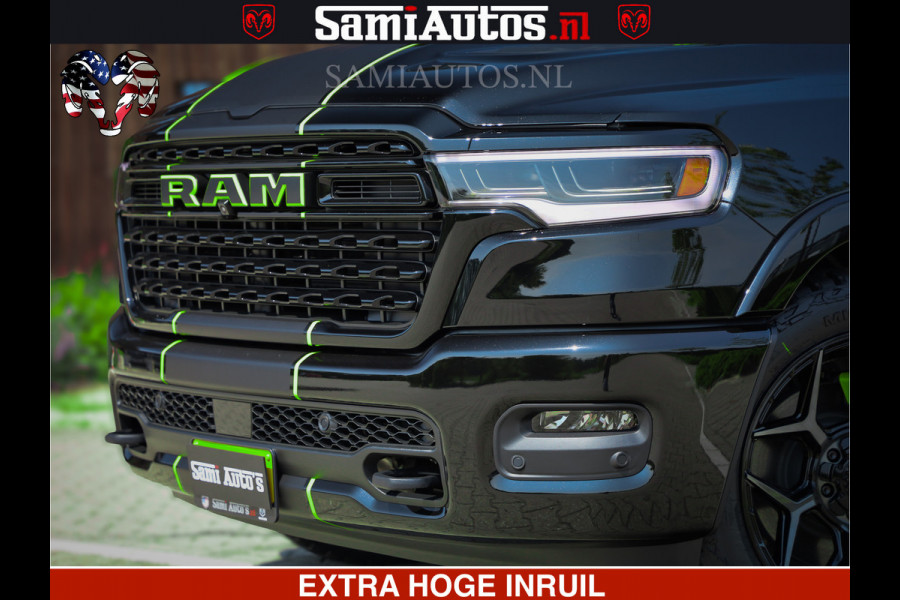 Dodge Ram 1500 Limited Night High Output 540HP 706Nm | Massage + Full Option | De Meest Luxe en Volle Pick-Up in zijn Klasse | Comfortabele Dubbele Cabine met Royale 5 Zitplaatsen | BPM vrij | Nu Leverbaar uit Voorraad | Voorraad Nr 2300 - 7689