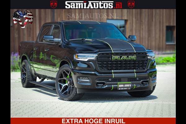 Dodge Ram 1500 Limited Night High Output 540HP 706Nm | Massage + Full Option | De Meest Luxe en Volle Pick-Up in zijn Klasse | Comfortabele Dubbele Cabine met Royale 5 Zitplaatsen | BPM vrij | Nu Leverbaar uit Voorraad | Voorraad Nr 2300 - 7689