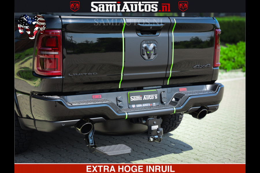 Dodge Ram 1500 Limited Night High Output 540HP 706Nm | Massage + Full Option | De Meest Luxe en Volle Pick-Up in zijn Klasse | Comfortabele Dubbele Cabine met Royale 5 Zitplaatsen | BPM vrij | Nu Leverbaar uit Voorraad | Voorraad Nr 2300 - 7689