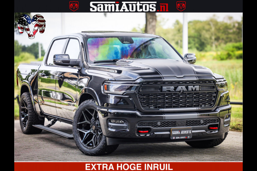 Dodge Ram 1500 Limited Night High Output 540HP 706Nm | Massage + Full Option | De Meest Luxe en Volle Pick-Up in zijn Klasse | Comfortabele Dubbele Cabine met Royale 5 Zitplaatsen | BPM vrij | Nu Leverbaar uit Voorraad | Voorraad Nr 2326 - 5169