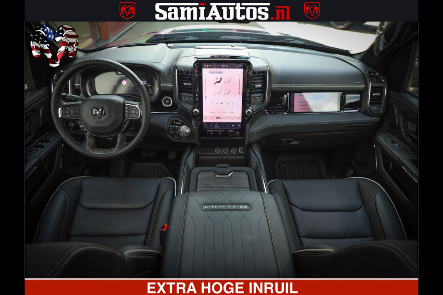 Dodge Ram 1500 Limited Night High Output 540HP 706Nm | Massage + Full Option | De Meest Luxe en Volle Pick-Up in zijn Klasse | Comfortabele Dubbele Cabine met Royale 5 Zitplaatsen | BPM vrij | Nu Leverbaar uit Voorraad | Voorraad Nr 2326 - 5169
