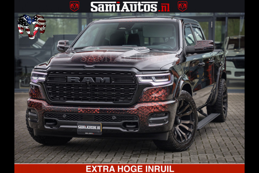 Dodge Ram COBRA EDITION | 1500 Limited Night High Output 540HP 706Nm | Massage + Full Option | De Meest Luxe en Volle Pick-Up in zijn Klas Comfortabele Dubbele Cabine met Royale 5 Zitplaatsen | BPM vrij | Nu Leverbaar uit Voorraad | Voorraad Nr 2292 - 5178 | Cobra package is meerprijs |