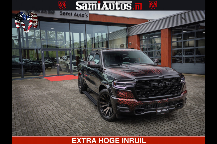 Dodge Ram COBRA EDITION | 1500 Limited Night High Output 540HP 706Nm | Massage + Full Option | De Meest Luxe en Volle Pick-Up in zijn Klas Comfortabele Dubbele Cabine met Royale 5 Zitplaatsen | BPM vrij | Nu Leverbaar uit Voorraad | Voorraad Nr 2292 - 5178 | Cobra package is meerprijs |