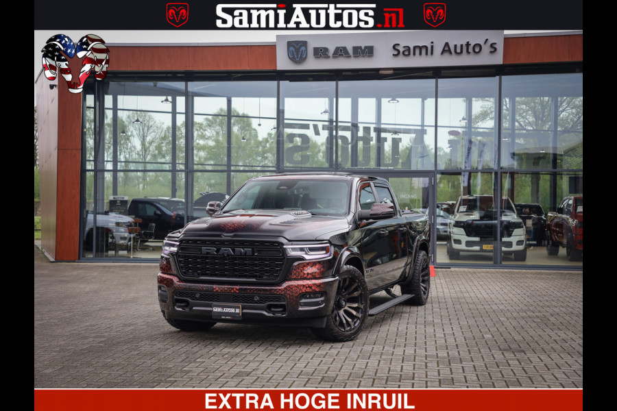 Dodge Ram COBRA EDITION | 1500 Limited Night High Output 540HP 706Nm | Massage + Full Option | De Meest Luxe en Volle Pick-Up in zijn Klas Comfortabele Dubbele Cabine met Royale 5 Zitplaatsen | BPM vrij | Nu Leverbaar uit Voorraad | Voorraad Nr 2292 - 5178 | Cobra package is meerprijs |