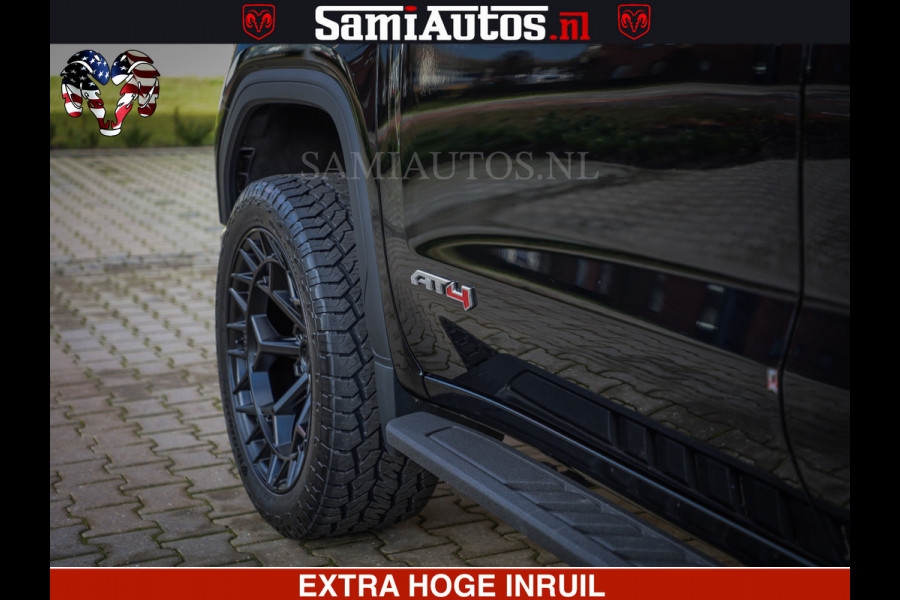 GMC Sierra AT4 6.2 V8 4X4 | VIRTUAL COCKPIT | HUD | BOM VOL | DC | RAM DEALER NEDERLAND | Dubbele Cabine met Royale 5 Zitplaatsen | BPM vrij | Nu Leverbaar uit Voorraad | Voorraad Nr 248378 |