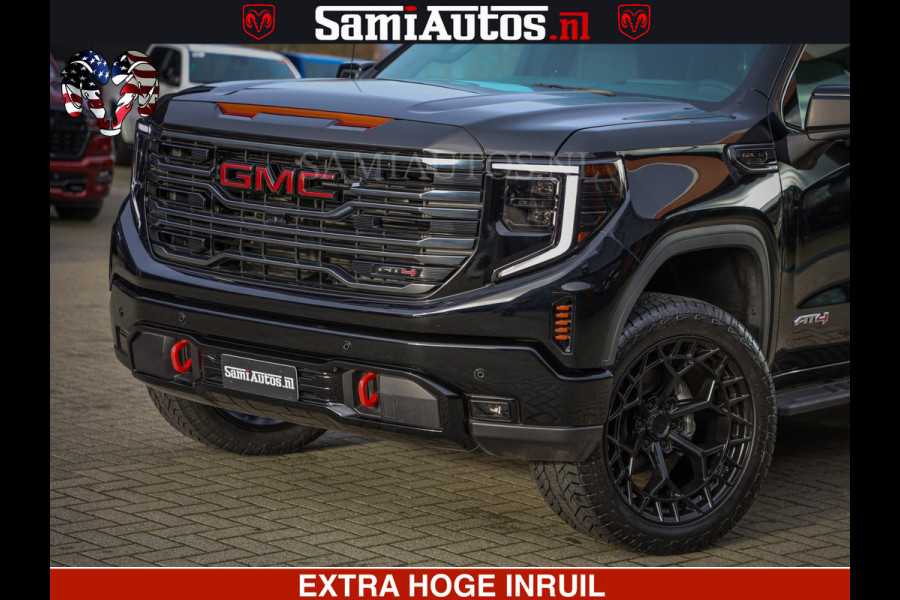 GMC Sierra AT4 6.2 V8 4X4 | VIRTUAL COCKPIT | HUD | BOM VOL | DC | RAM DEALER NEDERLAND | Dubbele Cabine met Royale 5 Zitplaatsen | BPM vrij | Nu Leverbaar uit Voorraad | Voorraad Nr 248378 |