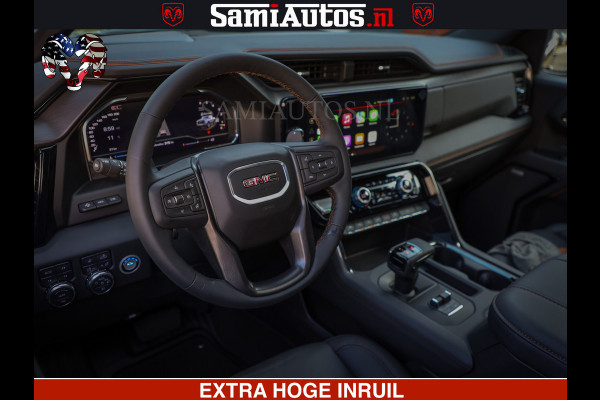 GMC Sierra AT4 6.2 V8 4X4 | VIRTUAL COCKPIT | HUD | BOM VOL | DC | RAM DEALER NEDERLAND | Dubbele Cabine met Royale 5 Zitplaatsen | BPM vrij | Nu Leverbaar uit Voorraad | Voorraad Nr 248378 |