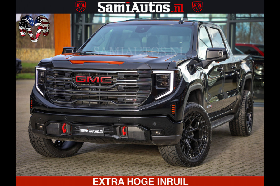 GMC Sierra AT4 6.2 V8 4X4 | VIRTUAL COCKPIT | HUD | BOM VOL | DC | RAM DEALER NEDERLAND | Dubbele Cabine met Royale 5 Zitplaatsen | BPM vrij | Nu Leverbaar uit Voorraad | Voorraad Nr 248378 |