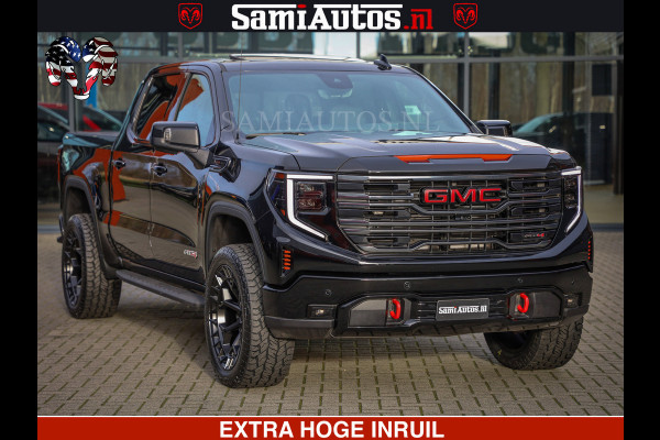 GMC Sierra AT4 6.2 V8 4X4 | VIRTUAL COCKPIT | HUD | BOM VOL | DC | RAM DEALER NEDERLAND | Dubbele Cabine met Royale 5 Zitplaatsen | BPM vrij | Nu Leverbaar uit Voorraad | Voorraad Nr 248378 |