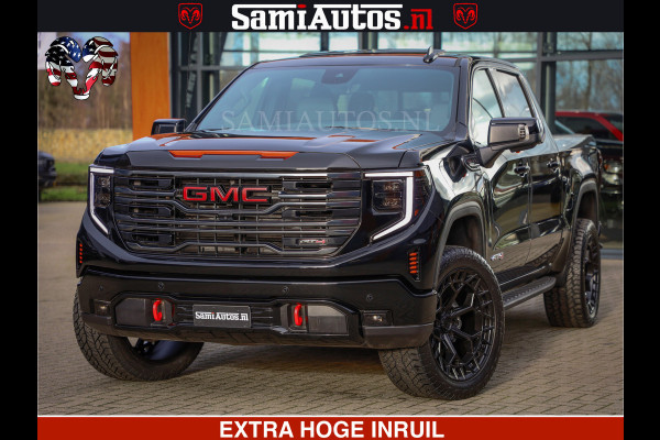 GMC Sierra AT4 6.2 V8 4X4 | VIRTUAL COCKPIT | HUD | BOM VOL | DC | RAM DEALER NEDERLAND | Dubbele Cabine met Royale 5 Zitplaatsen | BPM vrij | Nu Leverbaar uit Voorraad | Voorraad Nr 248378 |