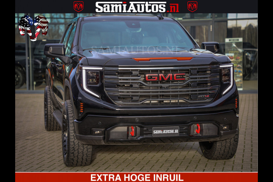 GMC Sierra AT4 6.2 V8 4X4 | VIRTUAL COCKPIT | HUD | BOM VOL | DC | RAM DEALER NEDERLAND | Dubbele Cabine met Royale 5 Zitplaatsen | BPM vrij | Nu Leverbaar uit Voorraad | Voorraad Nr 248378 |