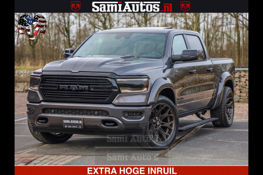 Dodge Ram 1500 Laramie Sport 5.7 V8 HEMI 402PK 4x4 | Panorama dak | 12' Scherm |Granite Crystal Metallic | Crew Cab | 5 Persoons | Dubbele Cabine | DC | VOORRAAD NR 2522 - 41248 |