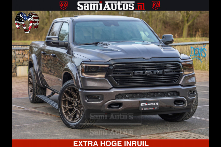 Dodge Ram 1500 Laramie Sport 5.7 V8 HEMI 402PK 4x4 | Panorama dak | 12' Scherm |Granite Crystal Metallic | Crew Cab | 5 Persoons | Dubbele Cabine | DC | VOORRAAD NR 2522 - 41248 |
