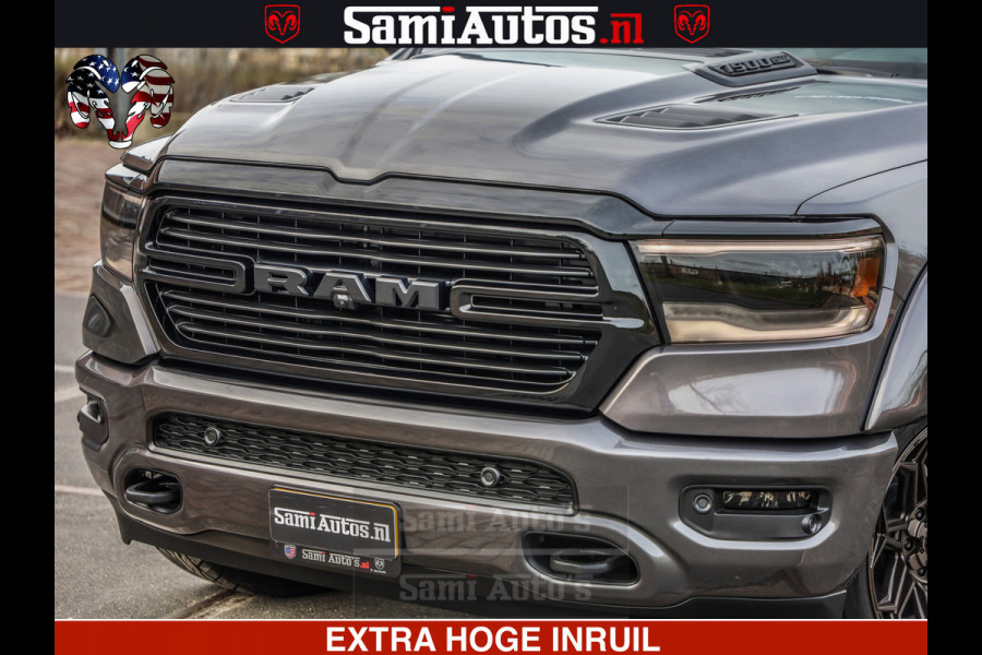 Dodge Ram 1500 Laramie Sport 5.7 V8 HEMI 402PK 4x4 | Panorama dak | 12' Scherm |Granite Crystal Metallic | Crew Cab | 5 Persoons | Dubbele Cabine | DC | VOORRAAD NR 2522 - 41248 |