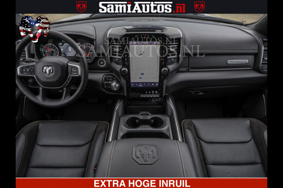 Dodge Ram 1500 Laramie Sport | V8 5,7 402 HP | Krachtige Hemi | Panorama Dak | 12' Scherm | Comfortabele Dubbele Cabine met Royale 5 Zitplaatsen | BPM vrij | Nu Leverbaar uit Voorraad | Voorraad Nr 2527-641273