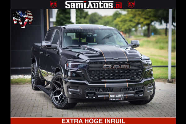 Dodge Ram 1500 Limited Night H.O 540HP 706Nm | Massage + Full Option | De Meest Luxe en Volle Pick-Up in zijn Klasse | Comfortabele Dubbele Cabine met Royale 5 Zitplaatsen | BPM vrij | Nu Leverbaar uit Voorraad | Voorraad Nr 2338 - 5404