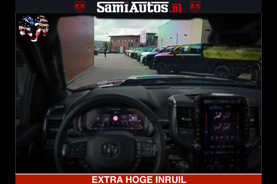 Dodge Ram 1500 Limited Night H.O 540HP 706Nm | Massage + Full Option | De Meest Luxe en Volle Pick-Up in zijn Klasse | Comfortabele Dubbele Cabine met Royale 5 Zitplaatsen | BPM vrij | Nu Leverbaar uit Voorraad | Voorraad Nr 2338 - 5404