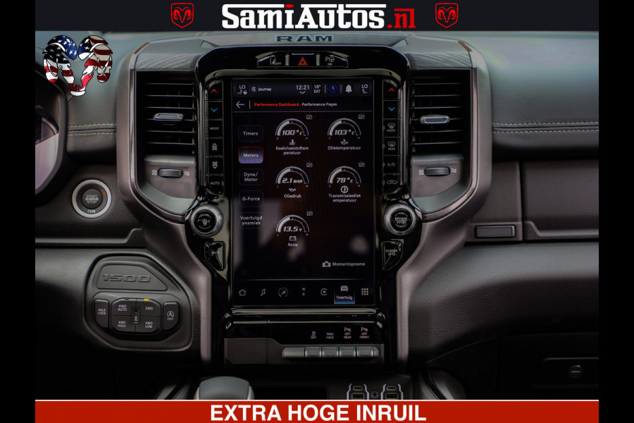 Dodge Ram 1500 GT EDITION HULK TRX PACK | 5.7 HEMI V8 402PK | VIRTUAL COCKPIT | HEAD-UP | ADAPTIVE CRUISE | 360 CAMERA | VOLLE UITVOERING  Comfortabele Dubbele Cabine met Royale 5 Zitplaatsen |