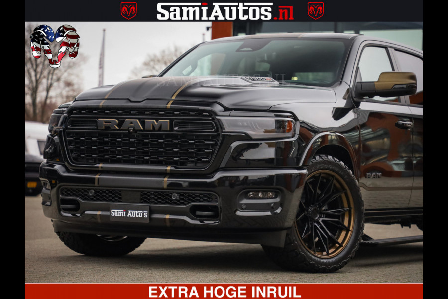 Dodge Ram 1500 Limited Night H.O 540HP 706Nm | Massage + Full Option | De Meest Luxe en Volle Pick-Up in zijn Klasse | Comfortabele Dubbele Cabine met Royale 5 Zitplaatsen | BPM vrij | Nu Leverbaar uit Voorraad | Voorraad Nr 2370 - 5411