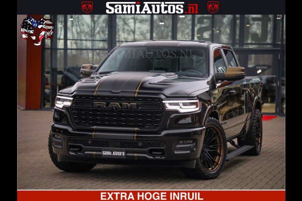 Dodge Ram 1500 Limited Night H.O 540HP 706Nm | Massage + Full Option | De Meest Luxe en Volle Pick-Up in zijn Klasse | Comfortabele Dubbele Cabine met Royale 5 Zitplaatsen | BPM vrij | Nu Leverbaar uit Voorraad | Voorraad Nr 2323 - 5168