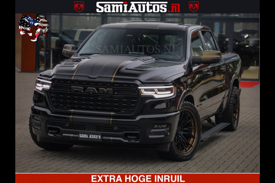 Dodge Ram 1500 Limited Night H.O 540HP 706Nm | Massage + Full Option | De Meest Luxe en Volle Pick-Up in zijn Klasse | Comfortabele Dubbele Cabine met Royale 5 Zitplaatsen | BPM vrij | Nu Leverbaar uit Voorraad | Voorraad Nr 2323 - 5168