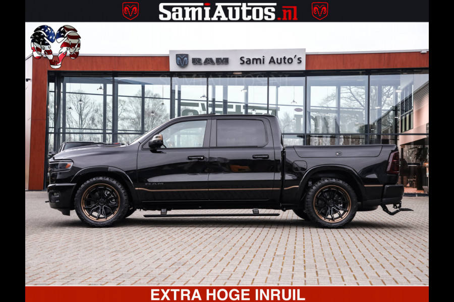 Dodge Ram 1500 Limited Night H.O 540HP 706Nm | Massage + Full Option | De Meest Luxe en Volle Pick-Up in zijn Klasse | Comfortabele Dubbele Cabine met Royale 5 Zitplaatsen | BPM vrij | Nu Leverbaar uit Voorraad | Voorraad Nr 2323 - 5168