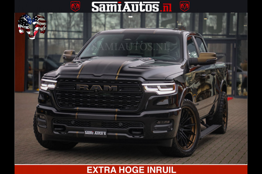 Dodge Ram 1500 Limited Night H.O 540HP 706Nm | Massage + Full Option | De Meest Luxe en Volle Pick-Up in zijn Klasse | Comfortabele Dubbele Cabine met Royale 5 Zitplaatsen | BPM vrij | Nu Leverbaar uit Voorraad | Voorraad Nr 2323 - 5168
