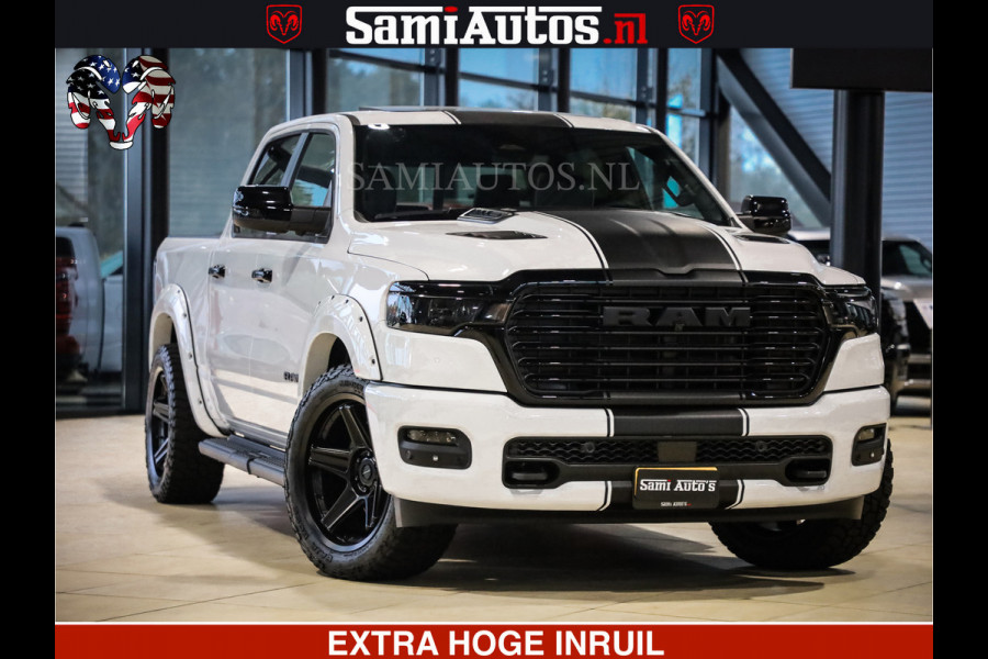 Dodge Ram 1500 GEEN MEERPRIJS | ALL IN | HELLCAT WHEELS | WIDE BODY | Laramie Night | 420Pk 636 Nn | Extra Groot Scherm + Passagiers Scher Comfortabele Dubbele Cabine met Royale 5 Zitplaatsen | Nu Leverbaar uit Voorraad | Voorraad Nr 2223 - 5047