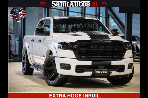 Dodge Ram 1500 GEEN MEERPRIJS | ALL IN | HELLCAT WHEELS | WIDE BODY | Laramie Night | 420Pk 636 Nn | Extra Groot Scherm + Passagiers Scher Comfortabele Dubbele Cabine met Royale 5 Zitplaatsen | Nu Leverbaar uit Voorraad | Voorraad Nr 2223 - 5047