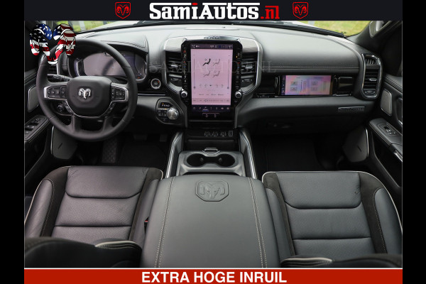 Dodge Ram 1500 GEEN MEERPRIJS | ALL IN | HELLCAT WHEELS | WIDE BODY | Laramie Night | 420Pk 636 Nn | Extra Groot Scherm + Passagiers Scher Comfortabele Dubbele Cabine met Royale 5 Zitplaatsen | Nu Leverbaar uit Voorraad | Voorraad Nr 2223 - 5047