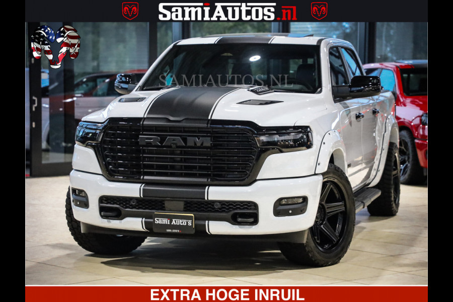 Dodge Ram 1500 GEEN MEERPRIJS | ALL IN | HELLCAT WHEELS | WIDE BODY | Laramie Night | 420Pk 636 Nn | Extra Groot Scherm + Passagiers Scher Comfortabele Dubbele Cabine met Royale 5 Zitplaatsen | Nu Leverbaar uit Voorraad | Voorraad Nr 2223 - 5047