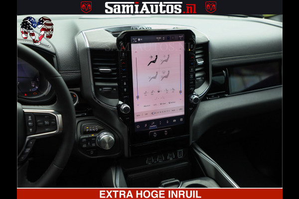 Dodge Ram 1500 GEEN MEERPRIJS | ALL IN | HELLCAT WHEELS | WIDE BODY | Laramie Night | 420Pk 636 Nn | Extra Groot Scherm + Passagiers Scher Comfortabele Dubbele Cabine met Royale 5 Zitplaatsen | Nu Leverbaar uit Voorraad | Voorraad Nr 2223 - 5047