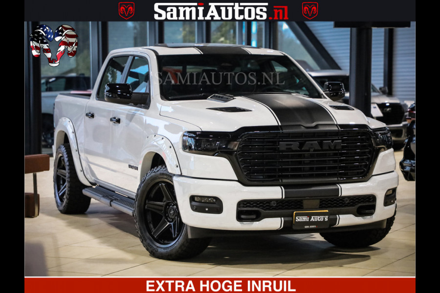 Dodge Ram 1500 GEEN MEERPRIJS | ALL IN | HELLCAT WHEELS | WIDE BODY | Laramie Night | 420Pk 636 Nn | Extra Groot Scherm + Passagiers Scher Comfortabele Dubbele Cabine met Royale 5 Zitplaatsen | Nu Leverbaar uit Voorraad | Voorraad Nr 2223 - 5047