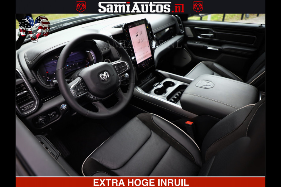 Dodge Ram 1500 GEEN MEERPRIJS | ALL IN | HELLCAT WHEELS | WIDE BODY | Laramie Night | 420Pk 636 Nn | Extra Groot Scherm + Passagiers Scher Comfortabele Dubbele Cabine met Royale 5 Zitplaatsen | Nu Leverbaar uit Voorraad | Voorraad Nr 2223 - 5047