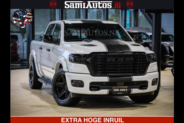 Dodge Ram 1500 GEEN MEERPRIJS | ALL IN | HELLCAT WHEELS | WIDE BODY | Laramie Night | 420Pk 636 Nn | Extra Groot Scherm + Passagiers Scher Comfortabele Dubbele Cabine met Royale 5 Zitplaatsen | Nu Leverbaar uit Voorraad | Voorraad Nr 2223 - 5047