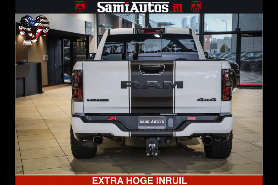 Dodge Ram 1500 GEEN MEERPRIJS | ALL IN | HELLCAT WHEELS | WIDE BODY | Laramie Night | 420Pk 636 Nn | Extra Groot Scherm + Passagiers Scher Comfortabele Dubbele Cabine met Royale 5 Zitplaatsen | Nu Leverbaar uit Voorraad | Voorraad Nr 2223 - 5047
