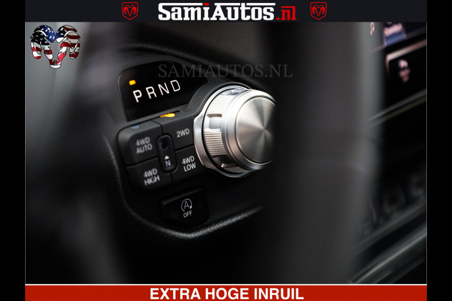 Dodge Ram 1500 GEEN MEERPRIJS | ALL IN | HELLCAT WHEELS | WIDE BODY | Laramie Night | 420Pk 636 Nn | Extra Groot Scherm + Passagiers Scher Comfortabele Dubbele Cabine met Royale 5 Zitplaatsen | Nu Leverbaar uit Voorraad | Voorraad Nr 2223 - 5047